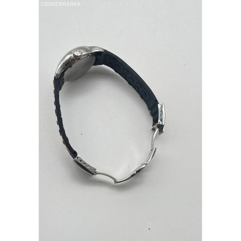 Genuine Officina‎ Del Tempo Pink Women's Watch Leather Black Rubber Band Date